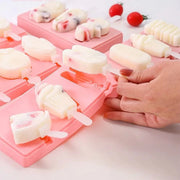 Moule à glace en silicone avec couvercle et bâtonnets – Machine à sucettes glacées DIY pour enfants et friandises glacées maison