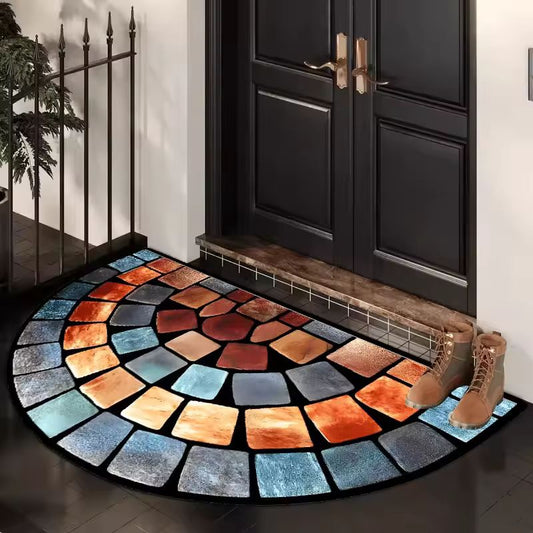 (40*60CM) Thick Soft Non-Slip Door Mat – Chic Art Design Polyester Carpet for Living Room, Porch, and Entryway – Modern Home Décor Rug