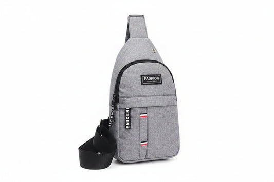 Grey Men's Crossbody Chest Bag – Casual Sling Shoulder Bag for Travel, Sports & Everyday Use