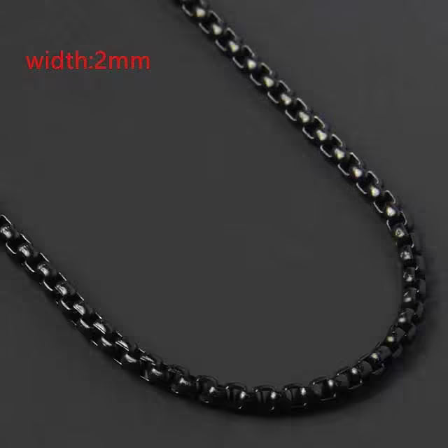 2mm Simple Unisex Plain Necklace (EGN051)