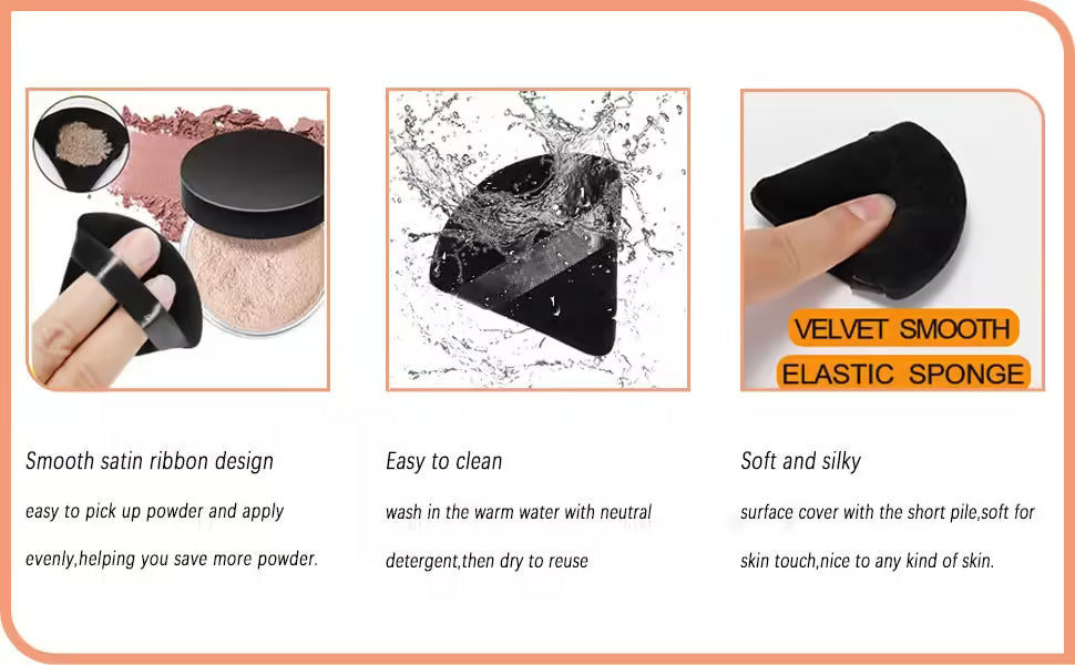 Velvet Triangle Makeup Sponges – Soft, Reusable Blending Tools for Flawless Application | Face & Beauty Sponges