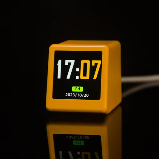 Petite station météo WiFi intelligente et portable – Affichage de la température, de l'humidité, de l'heure et réveil | Décoration de bureau 