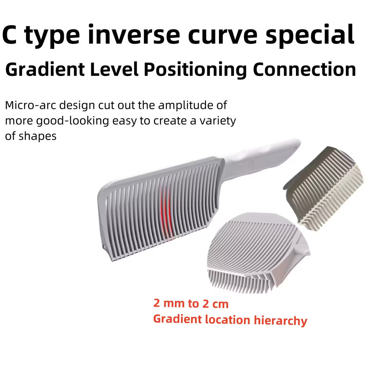 Fading Comb - Professional Barber Clipper Blending Tool for Men - Heat Resistant Fade Brush for Salon Styling