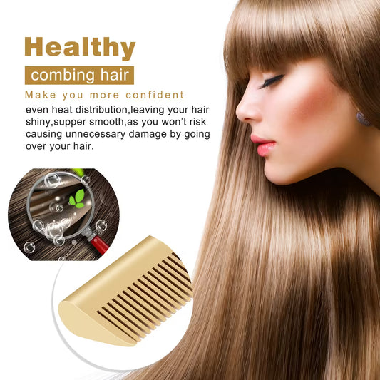 2 in 1 Electric Hot Comb Hair Straightener Curler - Wet Dry Hair Iron for Styling - Straightening Brush Hair Styling Tool