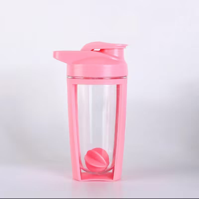 Bouteille d'eau de sport personnalisée en plastique de 500 ml avec bille de mélange - Idéale pour la salle de sport et les boissons protéinées 