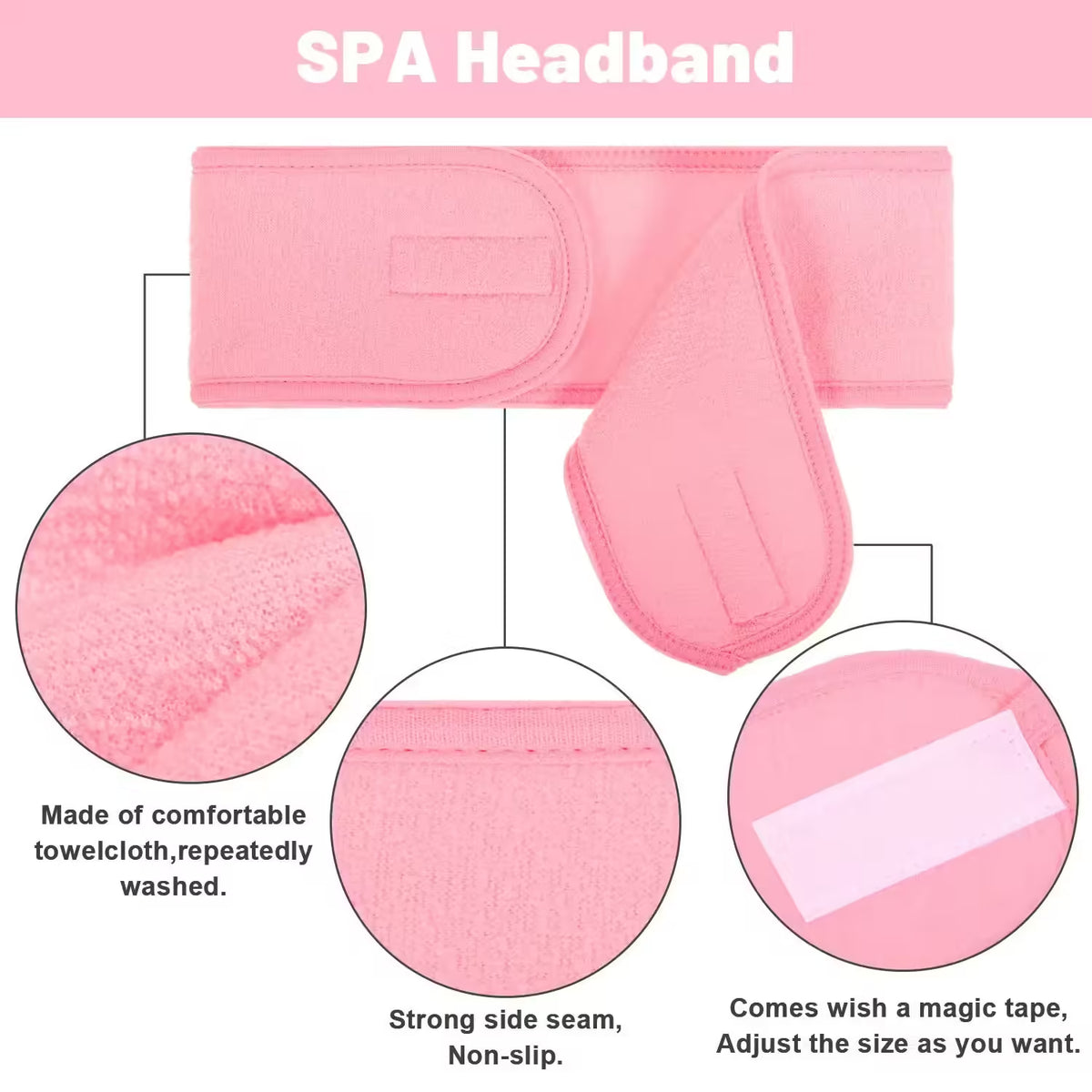 Adjustable Wide Hair Band for Women – Versatile Yoga, Spa, Bath, and Makeup Headband for Face Washing and Cosmetic Applications