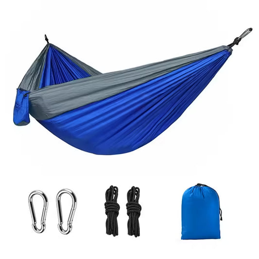 Adventure-Ready Portable Camping Hammock - High Strength Parachute Fabric, Nylon Color Matching, Single Person Hanging Bed