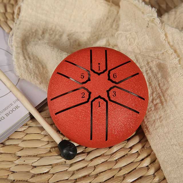 3-Inch Mini Steel Tongue Drum – 6-Note Percussion Instrument for Meditation, Yoga & Beginners | Handpan Karate Drum
