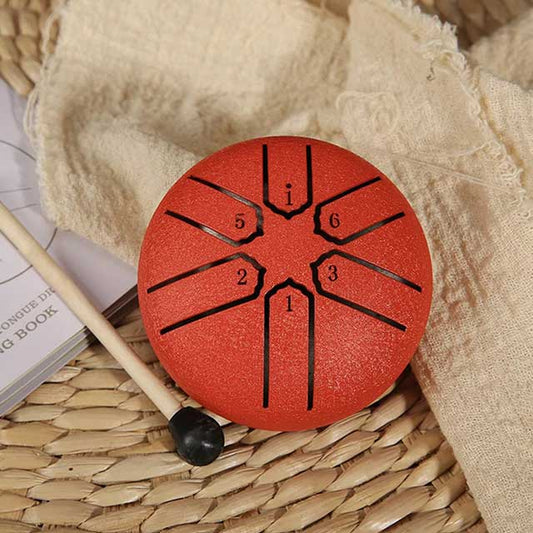 3-Inch Mini Steel Tongue Drum – 6-Note Percussion Instrument for Meditation, Yoga & Beginners | Handpan Karate Drum