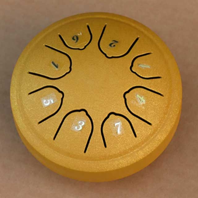 Mini tambour à languette en acier de 7,6 cm (3 pouces) – Instrument de percussion à 6 notes pour la méditation, le yoga et les débutants | Handpan (tambour de karaté)
