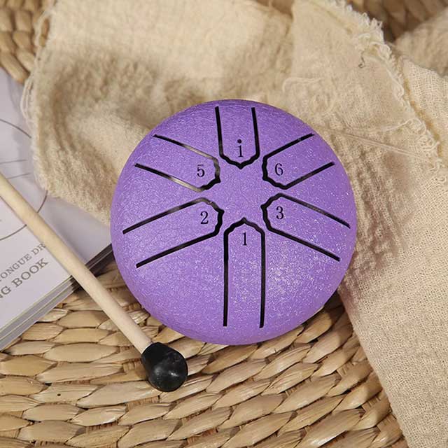 3-Inch Mini Steel Tongue Drum – 6-Note Percussion Instrument for Meditation, Yoga & Beginners | Handpan Karate Drum