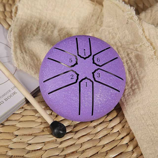 3-Inch Mini Steel Tongue Drum – 6-Note Percussion Instrument for Meditation, Yoga & Beginners | Handpan Karate Drum