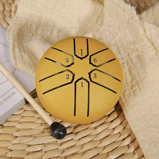 3-Inch Mini Steel Tongue Drum – 6-Note Percussion Instrument for Meditation, Yoga & Beginners | Handpan Karate Drum