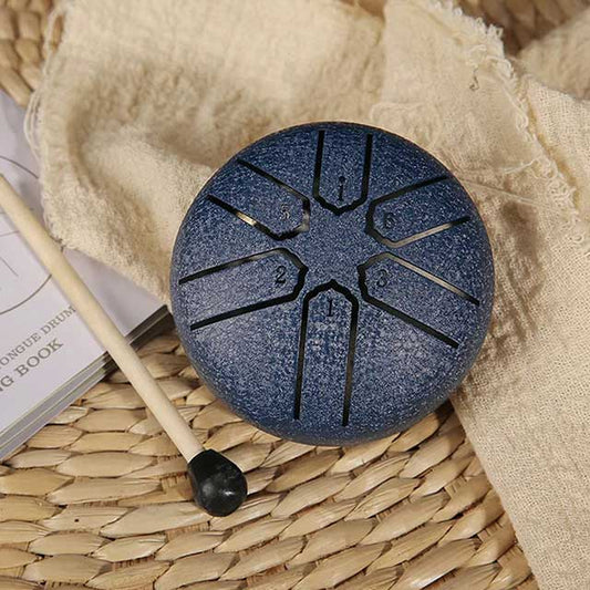 3-Inch Mini Steel Tongue Drum – 6-Note Percussion Instrument for Meditation, Yoga & Beginners | Handpan Karate Drum