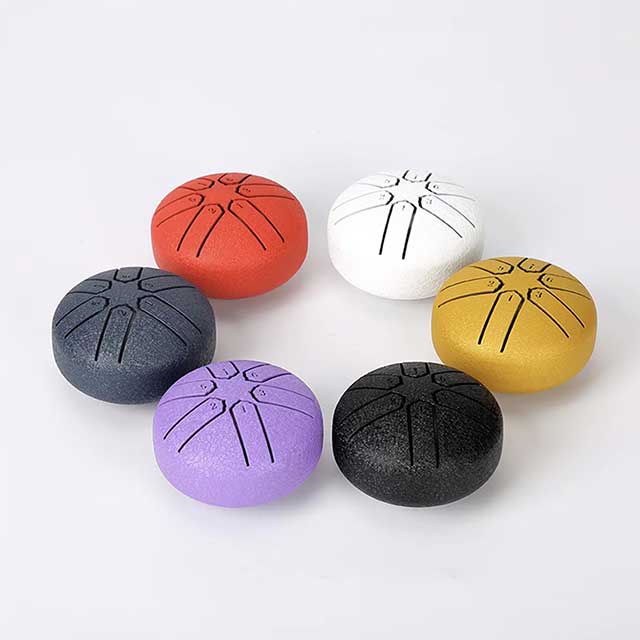 3-Inch Mini Steel Tongue Drum – 6-Note Percussion Instrument for Meditation, Yoga & Beginners | Handpan Karate Drum