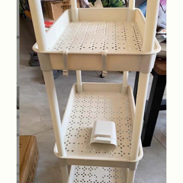 3-Layer Trolley Rack with Wheels - Multi-Purpose Storage Cart for Kitchen, Living Room, Bedroom & Bedside Organization