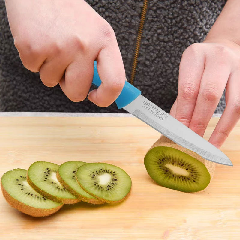 Ensemble de 3 couteaux à fruits portables – Couteaux de cuisine et éplucheur de légumes ultra-tranchants en acier inoxydable – Accessoire de cuisine quotidien essentiel pour femmes
