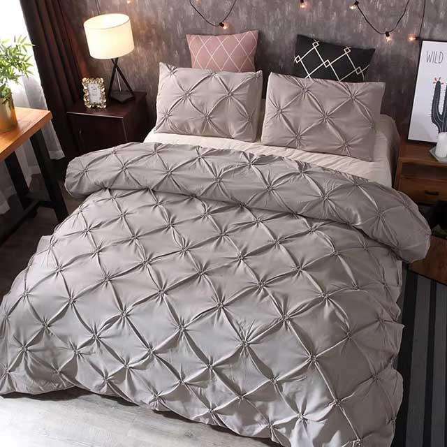 3-Piece Queen Duvet Cover Set – Gray Bed in a Bag with Pillowcases, No Comforter Included