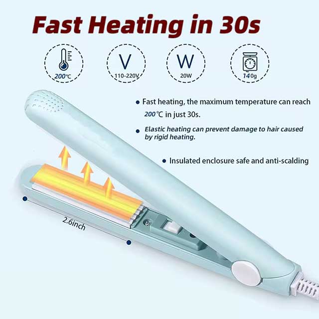 3-in-1 Hair Curler Corrugated Professional Mini Styling Appliance - Multi-Function Hair Styler for Curls, Waves & Volume