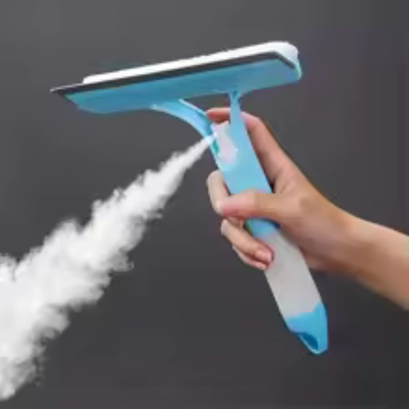 3-in-1 Multi-Functional Glass Cleaner – Built-in Watering Can & Integrated Scraper – All-Purpose Window Squeegee for Home, Bathroom, and Car (White/Blue/Yellow)