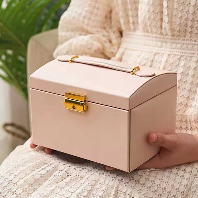 3-Layer Large Capacity Jewelry Storage Box – Beaded Pearl Necklace, Bracelet, Ring, Earrings, and Watch Organizer