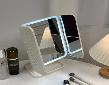 3 Sides Folding LED Magnifying Makeup Mirror with Lights