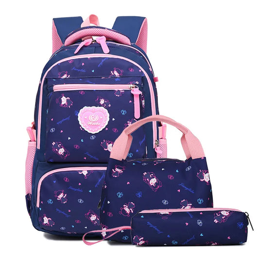 3 Pcs Set Printed Kid's School Backpack (EGB062)