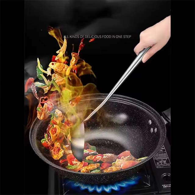 304 Stainless Steel Wok Spatula Set – Metal Slotted Turner, Rice Spoon & Ladle Cooking Utensils