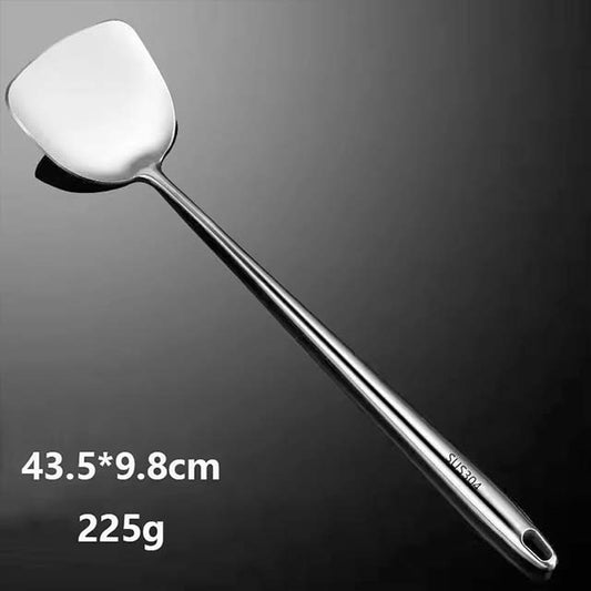 304 Stainless Steel Wok Spatula Set – Metal Slotted Turner, Rice Spoon & Ladle Cooking Utensils