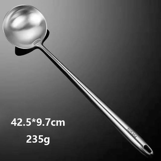 304 Stainless Steel Wok Spatula Set – Metal Slotted Turner, Rice Spoon & Ladle Cooking Utensils