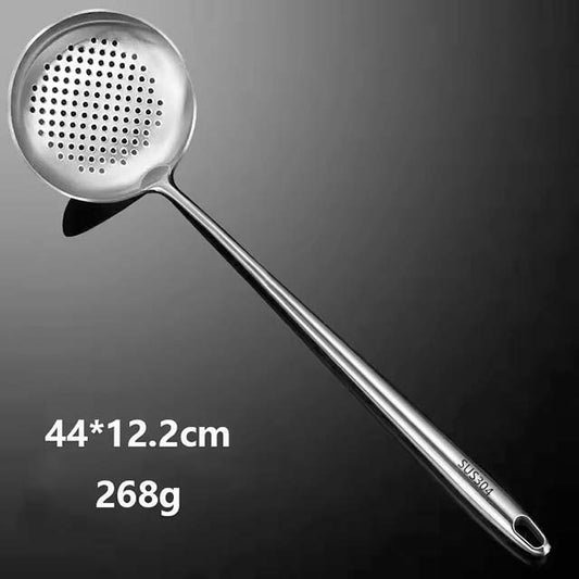 304 Stainless Steel Wok Spatula Set – Metal Slotted Turner, Rice Spoon & Ladle Cooking Utensils