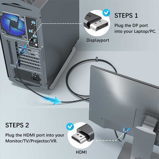 30Hz DisplayPort to HDMI Cable