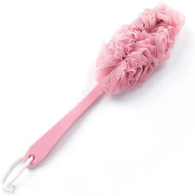 Long-Handle Mesh Back Scrubber – Soft Hanging Shower Sponge Brush – Ergonomic Body Scrubber for Adults – Deep Cleaning Bath Accessory (Green/Pink/White)