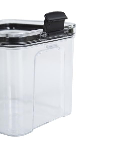 Récipients de conservation en plastique pour cuisine avec couvercles noirs 350 ml