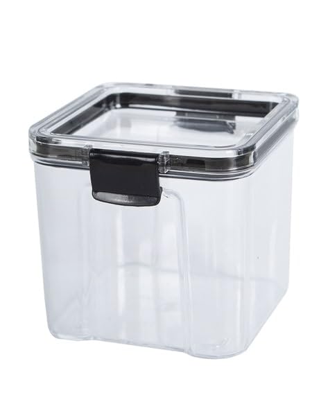 Récipients de conservation en plastique pour cuisine avec couvercles noirs 350 ml
