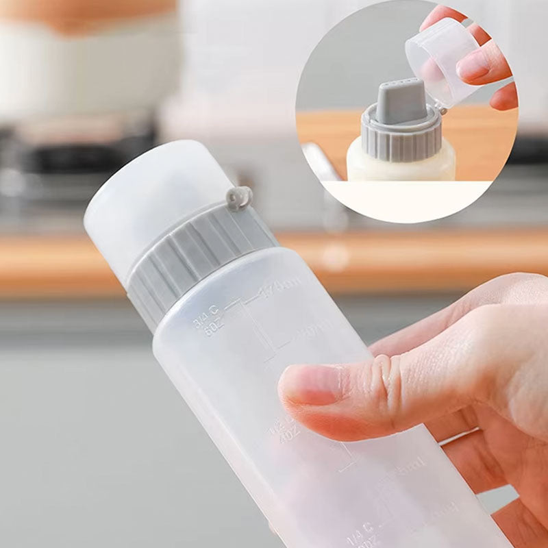 Bouteille compressible pour condiments à 5 trous de 350 ml – Distributeur anti-fuite pour ketchup, moutarde et mayonnaise