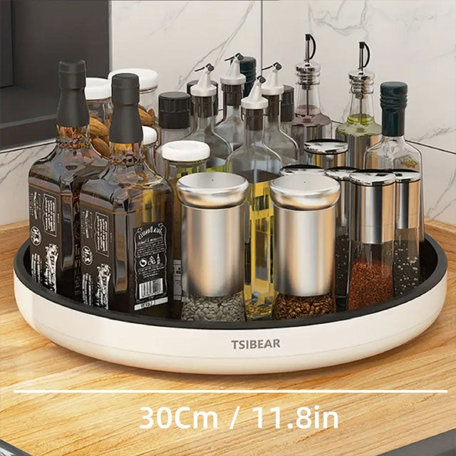 360° Rotating Kitchen Turntable – Multifunctional Countertop Spice Rack for Soy Sauce, Vinegar & Seasoning Bottle Storage