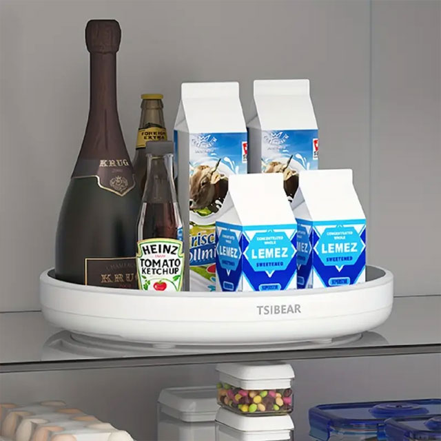 360° Rotating Kitchen Turntable – Multifunctional Countertop Spice Rack for Soy Sauce, Vinegar & Seasoning Bottle Storage