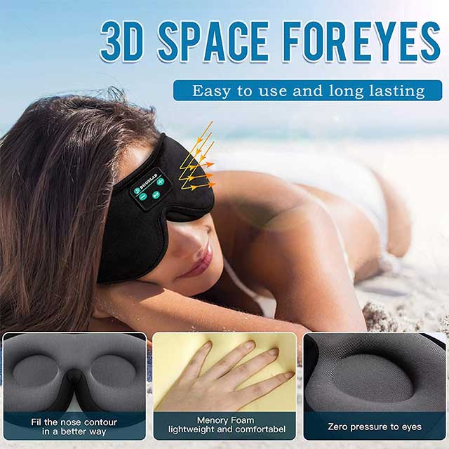 3D Bluetooth Sleep Mask with Ultra Thin Speakers