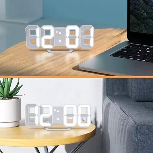 3D LED Digital Alarm Clock – Modern Wall Clock with Time, Date & Temperature Display for Home, Kitchen & Office Decor