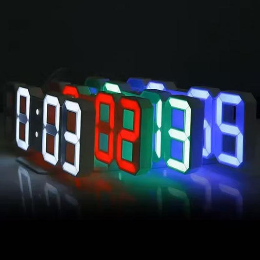 3D LED Digital Alarm Clock – Modern Wall Clock with Time, Date & Temperature Display for Home, Kitchen & Office Decor