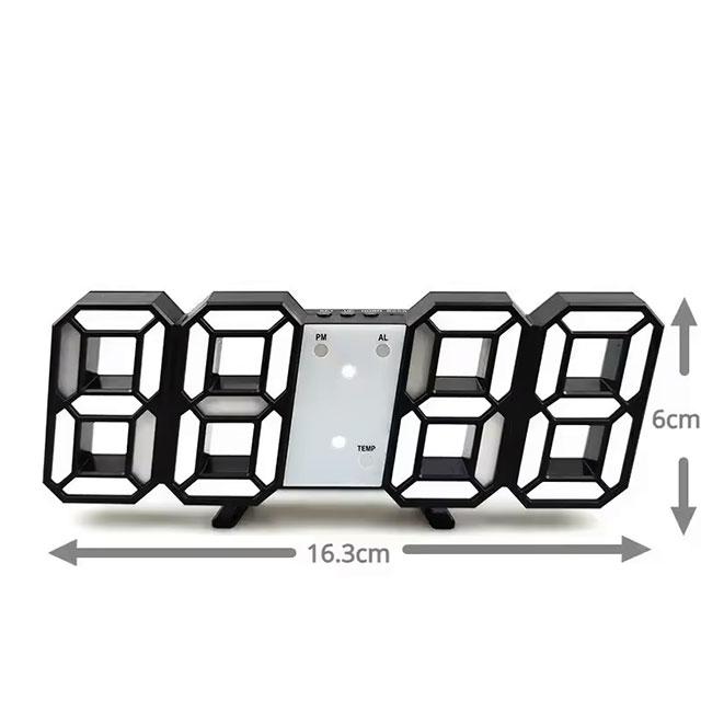 3D LED Digital Alarm Clock – Modern Wall Clock with Time, Date & Temperature Display for Home, Kitchen & Office Decor