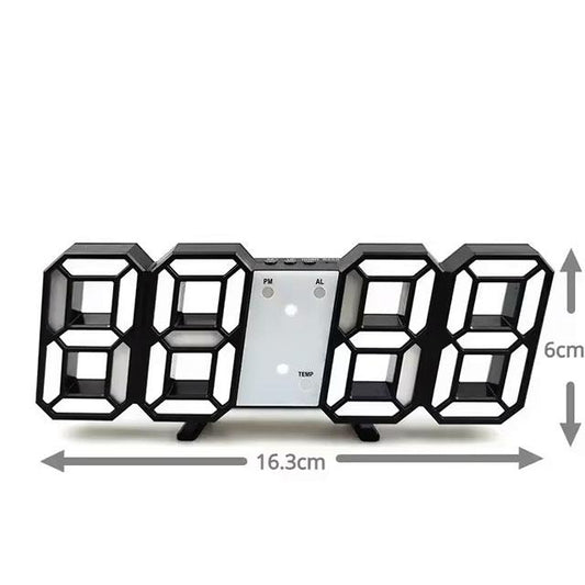 3D LED Digital Alarm Clock – Modern Wall Clock with Time, Date & Temperature Display for Home, Kitchen & Office Decor