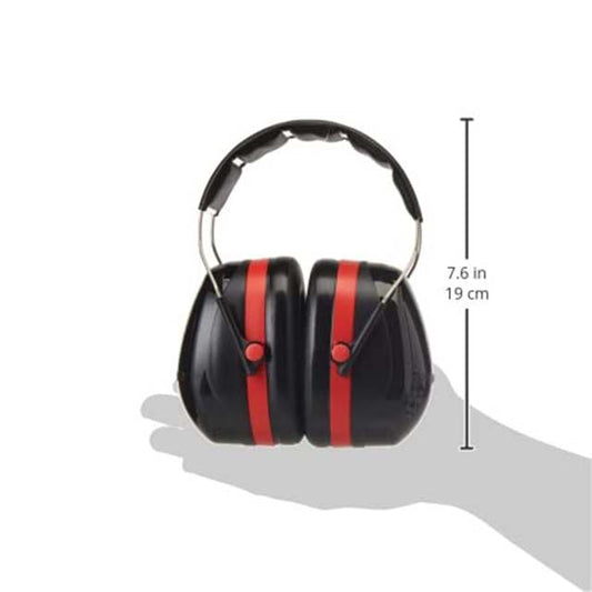3M Peltor Optime III Industrial Ear Defenders for Adults – 35 dB Noise Reduction Protective Earmuffs with Adjustable Headband (Black/Red)