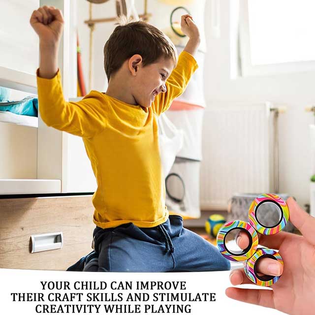 3PCS Magnetic Fidget Rings – Stress & Anxiety Relief Toys for Adults | Spinning Magnet Rings for Focus, Therapy & Relaxation