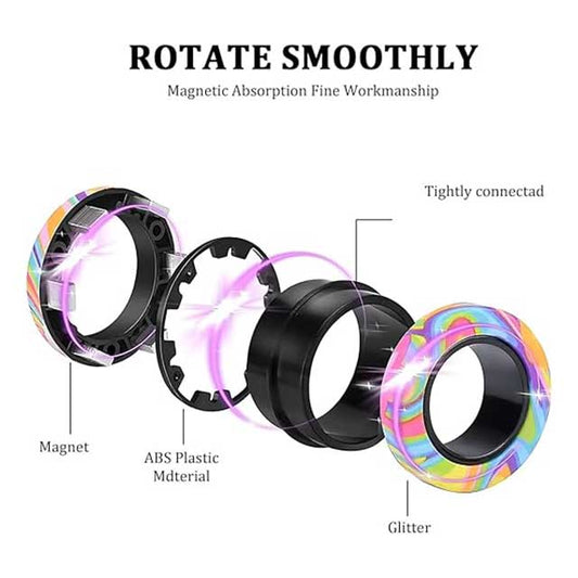 3PCS Magnetic Fidget Rings – Stress & Anxiety Relief Toys for Adults | Spinning Magnet Rings for Focus, Therapy & Relaxation