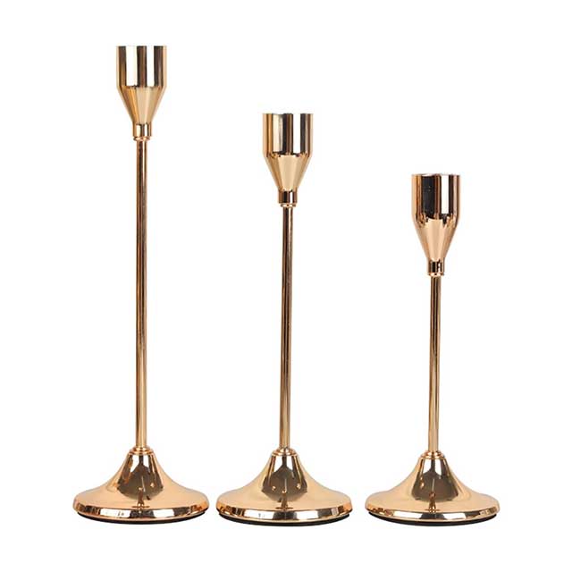 3Pcs Metal Candle Holder Set – Elegant Candlestick Stand for Wedding Table Centerpieces, Christmas & Home Décor | Modern Decorative Candle Holders
