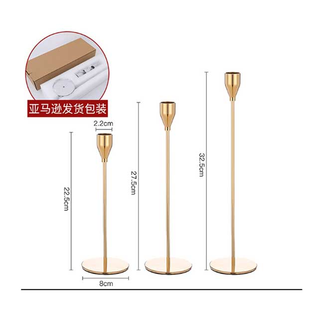 3Pcs Metal Candle Holder Set – Elegant Candlestick Stand for Wedding Table Centerpieces, Christmas & Home Décor | Modern Decorative Candle Holders