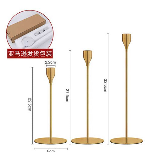 3Pcs Metal Candle Holder Set – Elegant Candlestick Stand for Wedding Table Centerpieces, Christmas & Home Décor | Modern Decorative Candle Holders