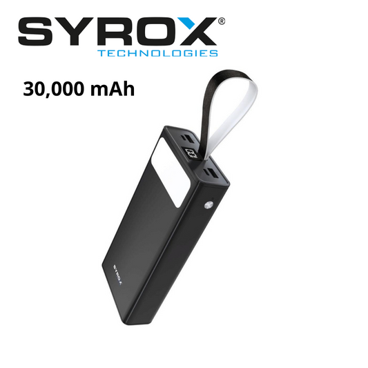Batterie externe Syrox 30 000 mAh avec indicateur LED